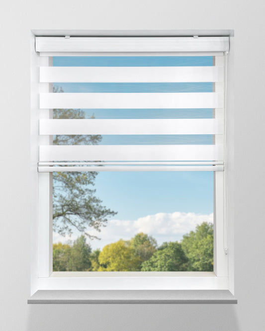 Duo Rolgordijn Lichtdoorlatend - Wit - Op maat