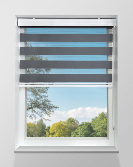 Duo Rolgordijn Lichtdoorlatend - Grijs - Op maat