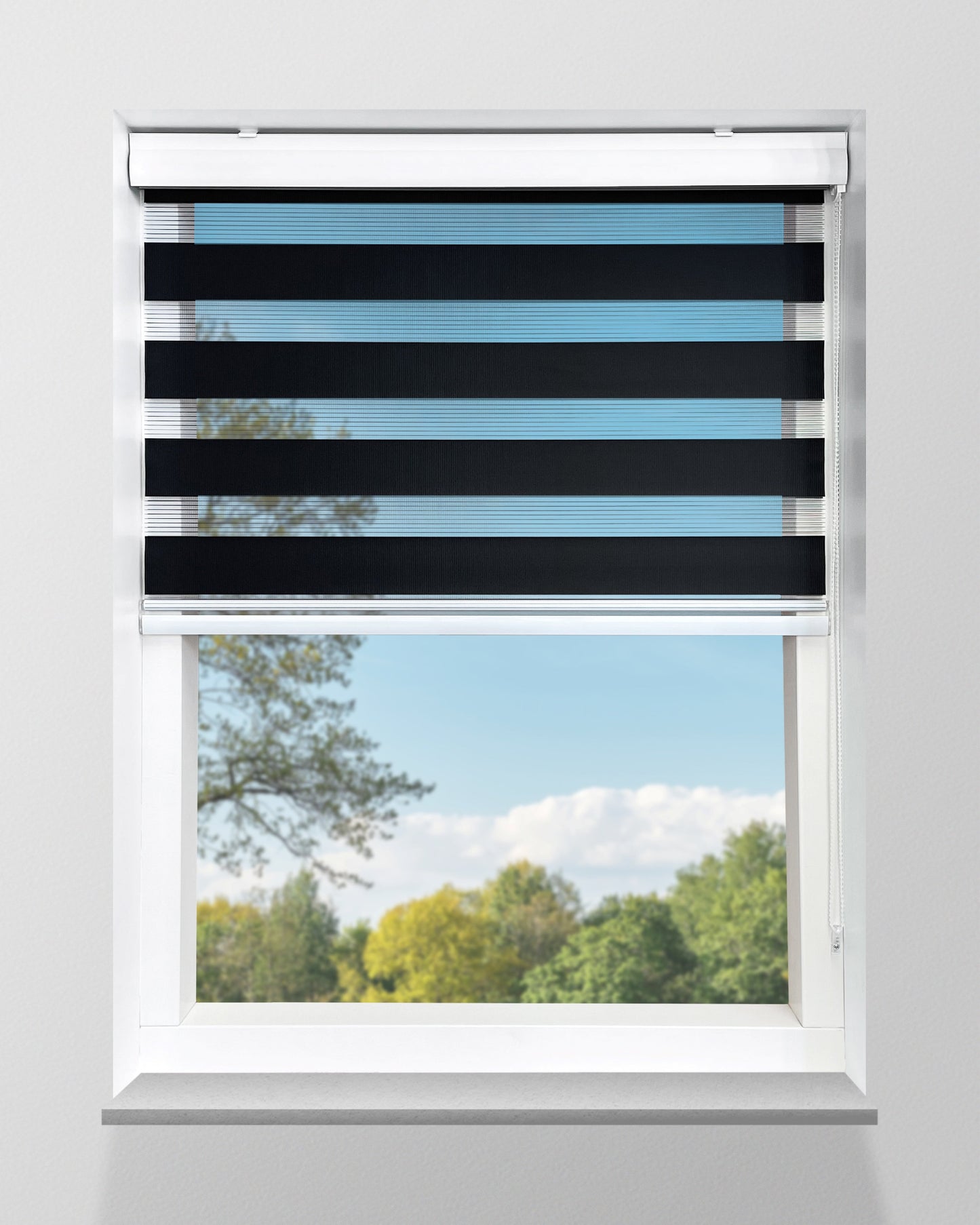 Duo Rolgordijn Lichtdoorlatend - Zwart - Op maat