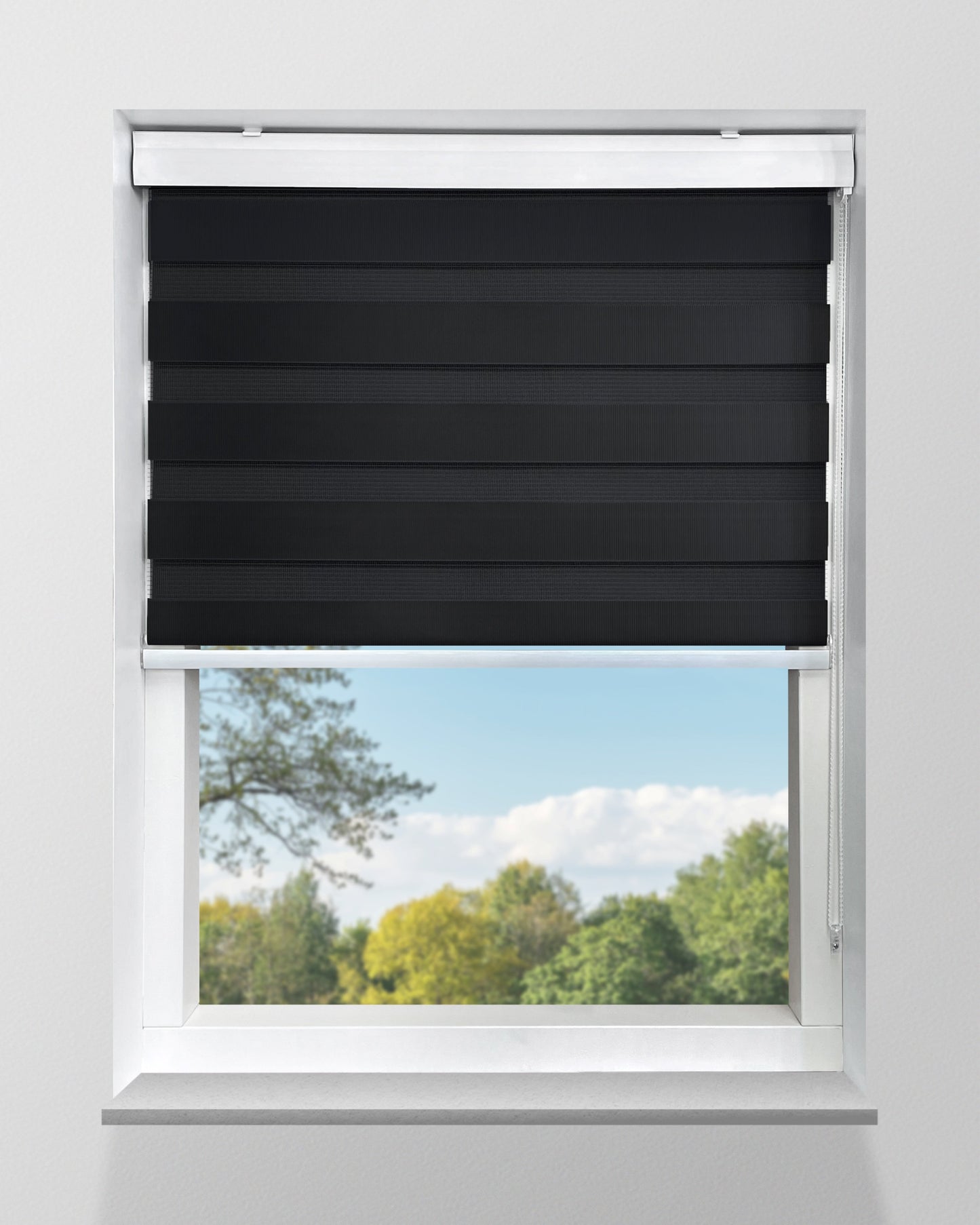 Duo Rolgordijn Lichtdoorlatend - Zwart - Op maat