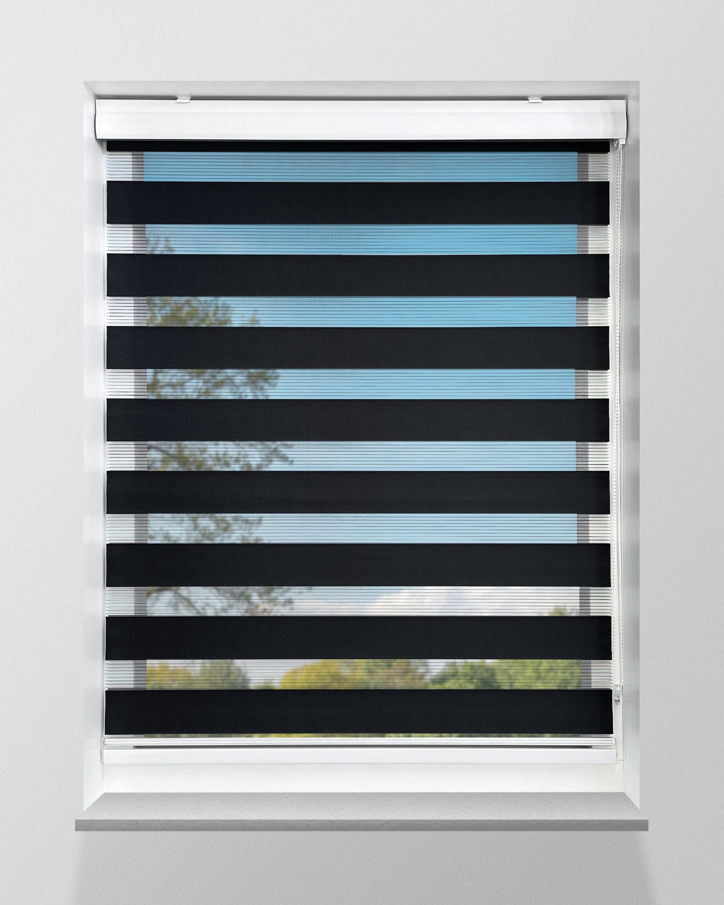 Duo Rolgordijn Lichtdoorlatend - Zwart - Op maat