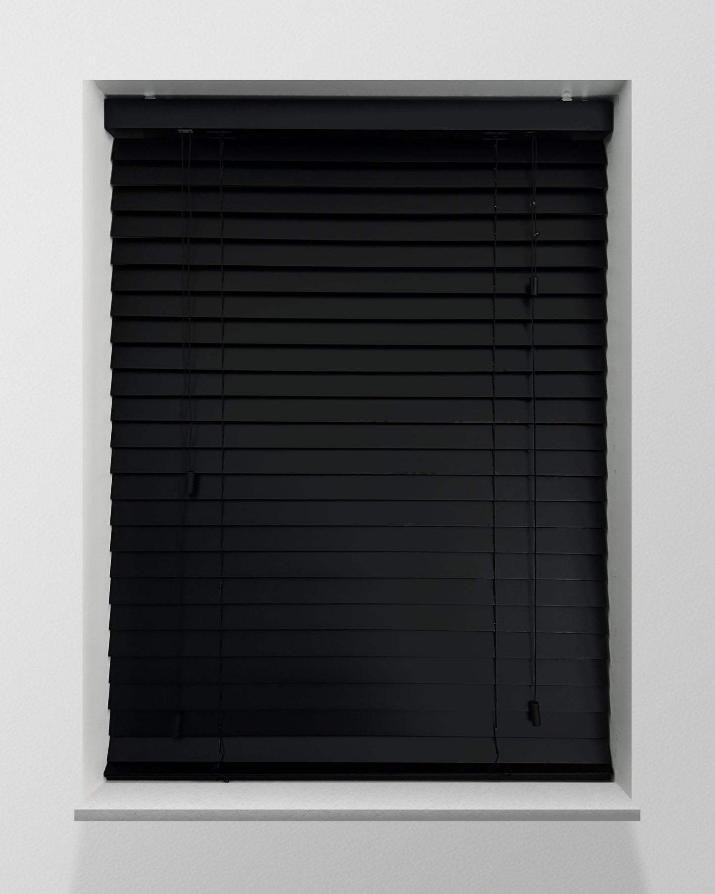 Houten Jaloezie - 50mm - Zwart - Ladderkoord