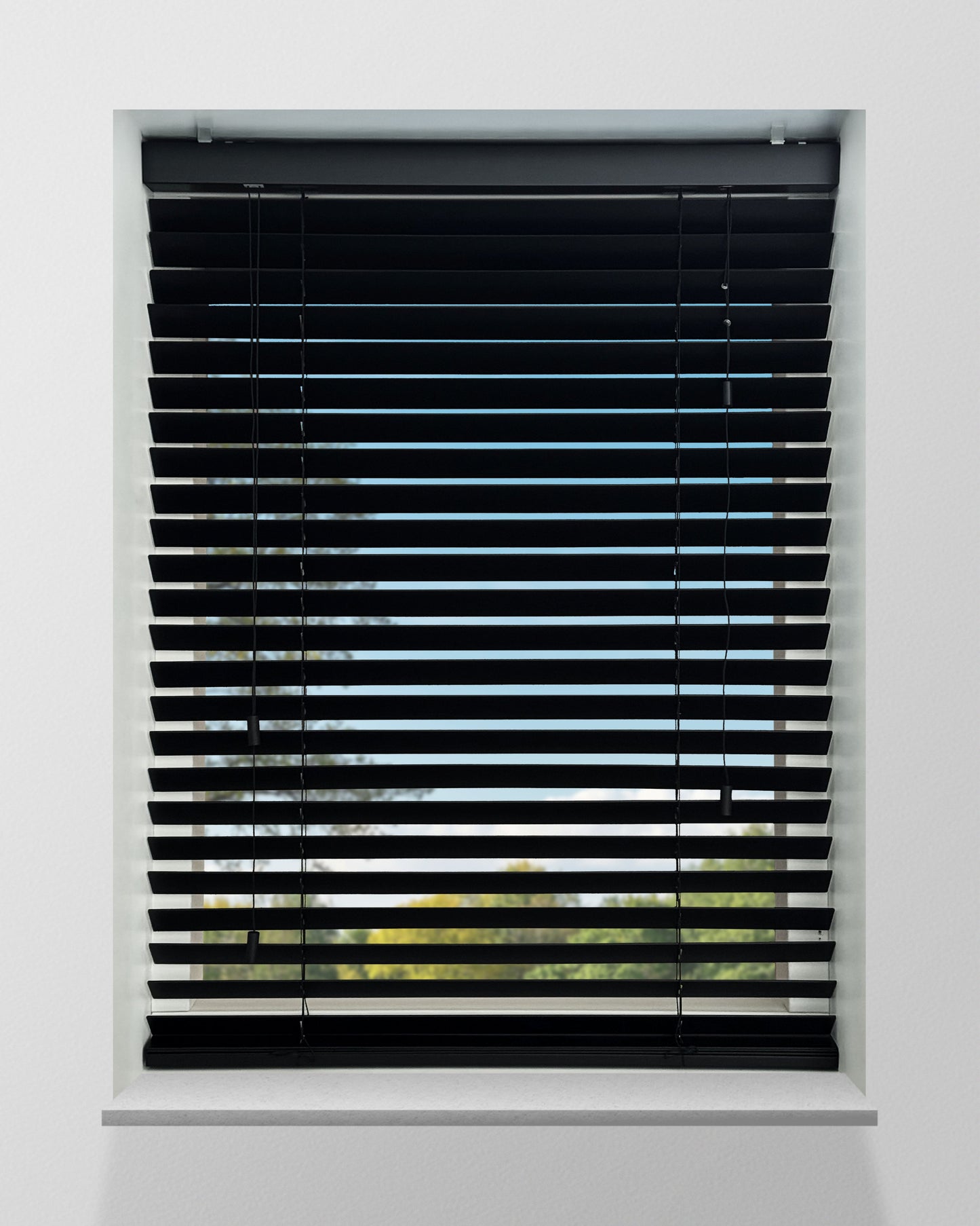 Houten Jaloezie - 50mm - Zwart - Ladderkoord